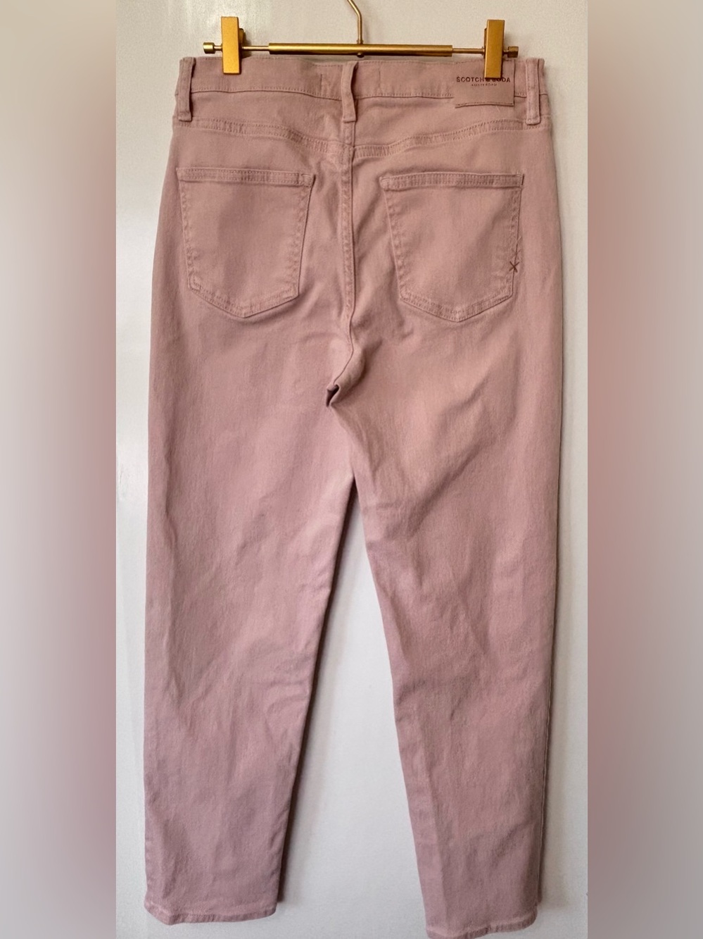 Scotch & Soda| Zalmroze Straight Leg High Waist Denim Jeans Rose-gold Pink Sz 4 - Picture 5 of 9